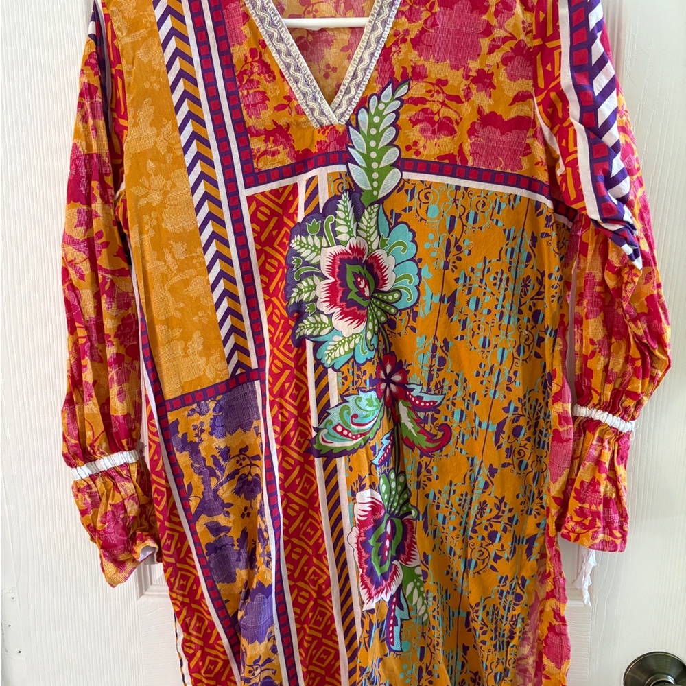 Vibrant Long Sleeve Floral Dress
